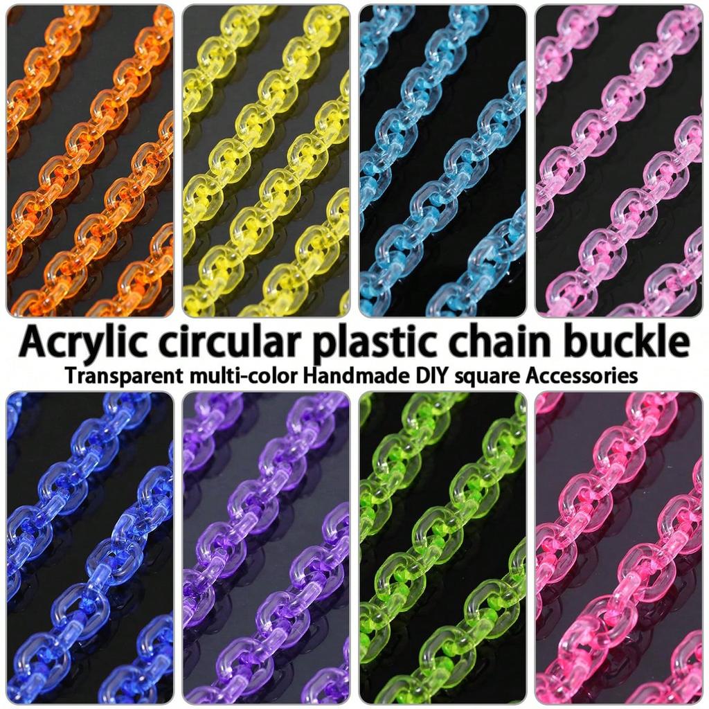 50pcs Transparent U-Shaped Chain, Acrylic Beads, DIY Jewelry Making Materials For Bracelets, Car Ornaments, Phone Straps
