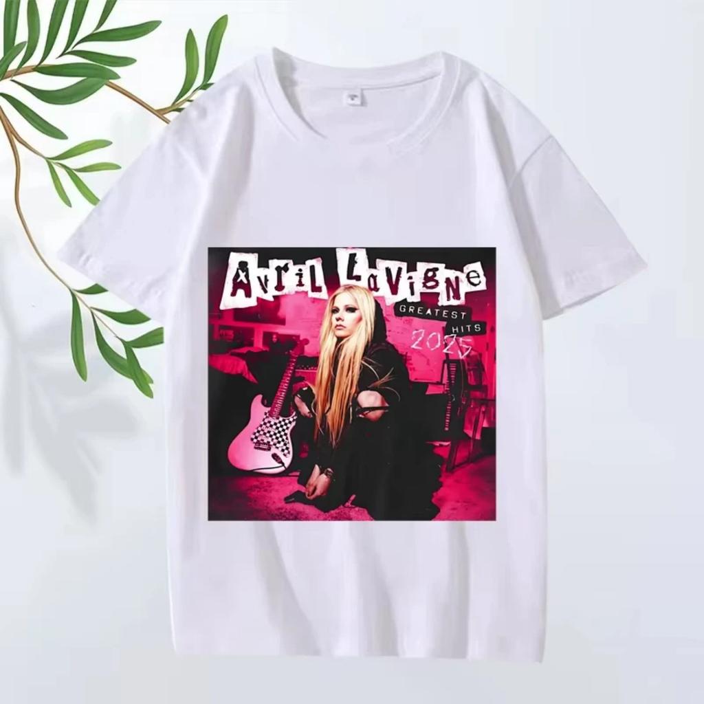 Avril Lavigne 2026 Tour Greatest Hits Graphic T Shirt Men ’s Women Oversized 100% Cotton Short Sleeve Summer Print Unisex Tops