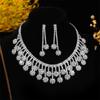 European and American Luxury Shiny Rhinestone Necklace Earrings Set, Fashion Trend Item Earrings Two-piece Set