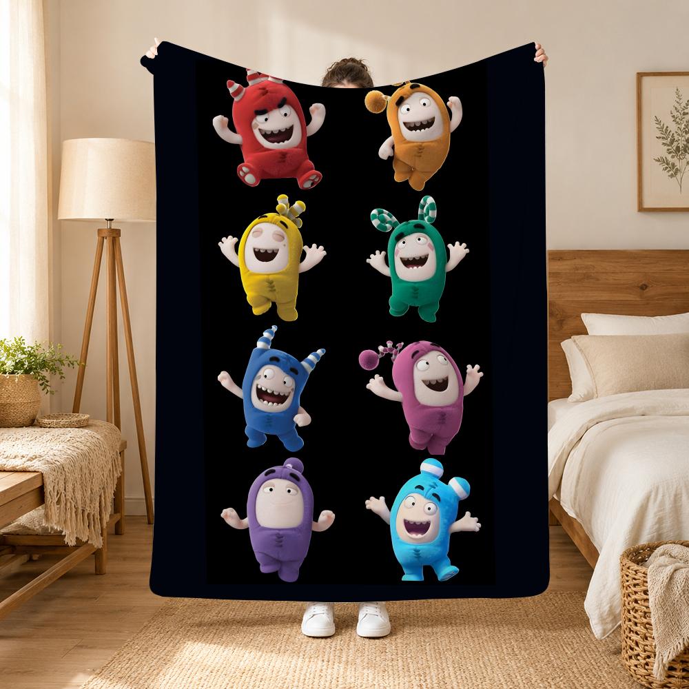 Мультяшный плед Oddbods, 240 г, фланелевый, подходит для диванов, кроватей, офисов, изысканные подарочные пледы