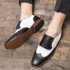 Fashion Brogue Design Men Dress Shoes Fashion Match Colors Men Leather Shoes Lace-up Business Casual Men Oxford Footwear Plus Size 38-48
