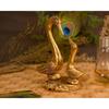Kissing Swan Pair Decorative Showpiece Metal Swan/Duck Set Statue for Home Table Office Desk Decoration Showpiece - 6.35 Cm (Metal, Gold)