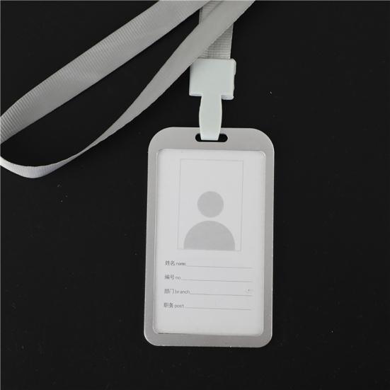 Вертикальный держатель для бейджа из алюминиевого сплава с рабочим именем и шнурком