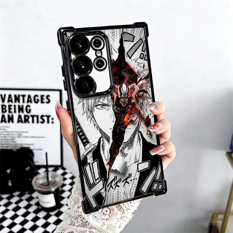 Bleach Kurosaki Ichigo Plating Phone Case For Samsung Galaxy S24 S25 FE S26 Edge S23 Ultra S22 S21 Plus S20 Anti-Fall Airabag Co