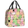 Kawai Cats Lunch Box for Women Leakproof Cute Animal Kitten Cooler Thermal Food Insulated Lunch Bag Office Work