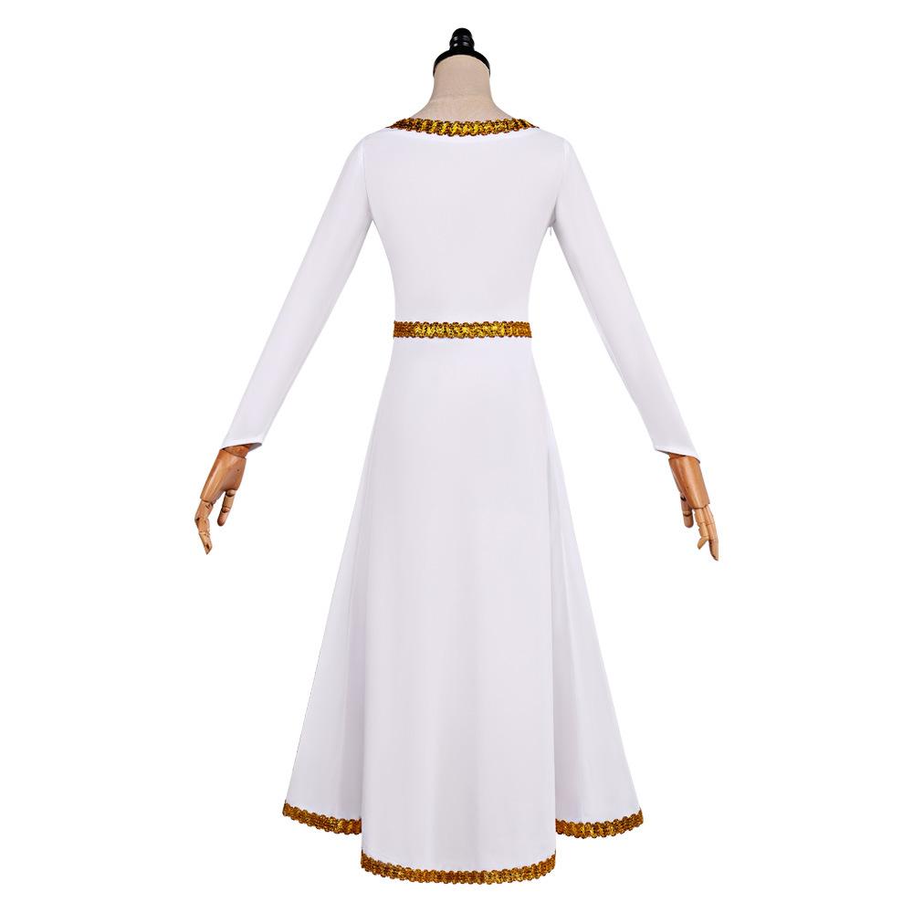 Shrek and Princess Fiona cos Wear a Fiona wedding white dress for Halloween cosplay Role Play