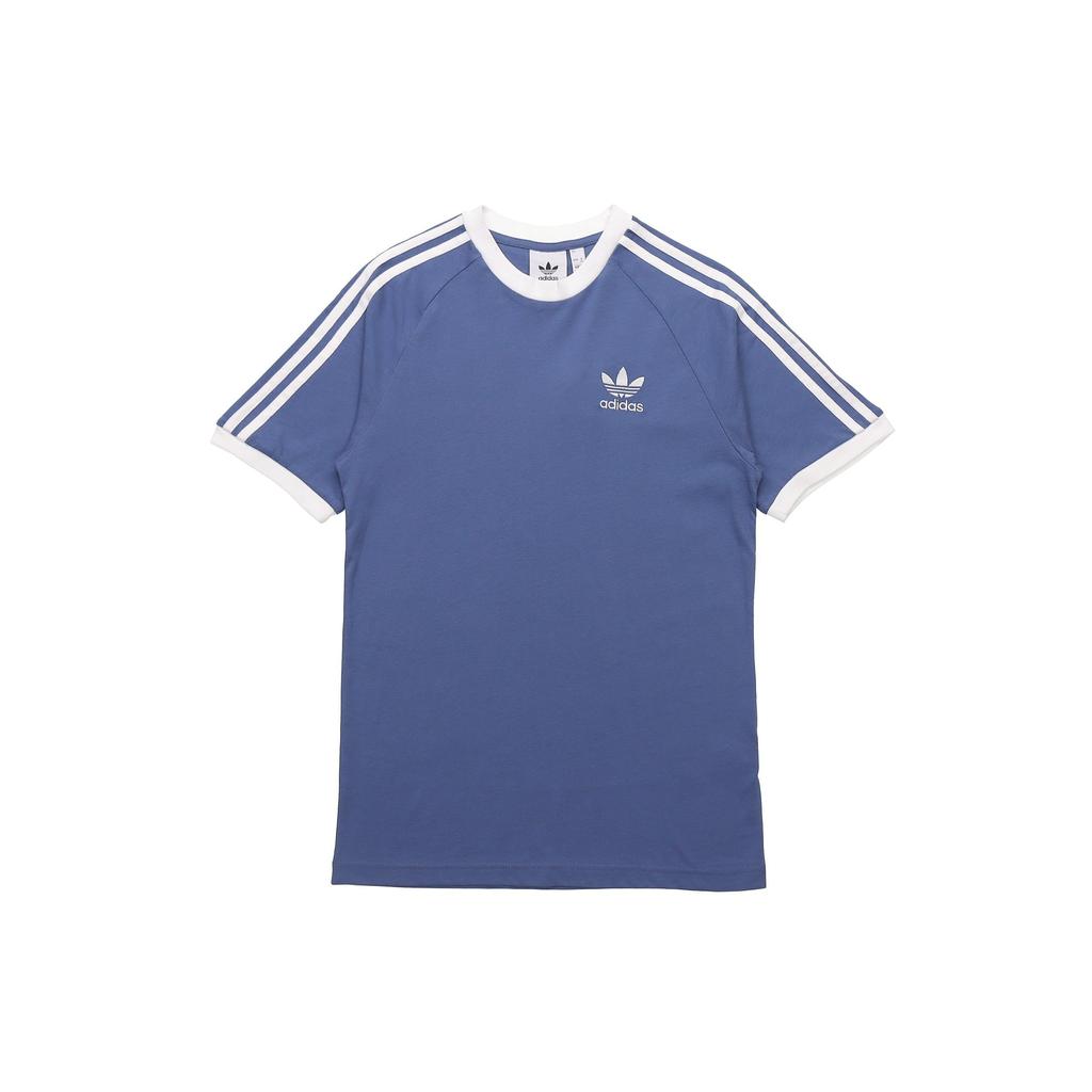 Adidas Originals Vintage Stripes 3-Series Tee with Embroidered Logo Men Tops Blue GN3501