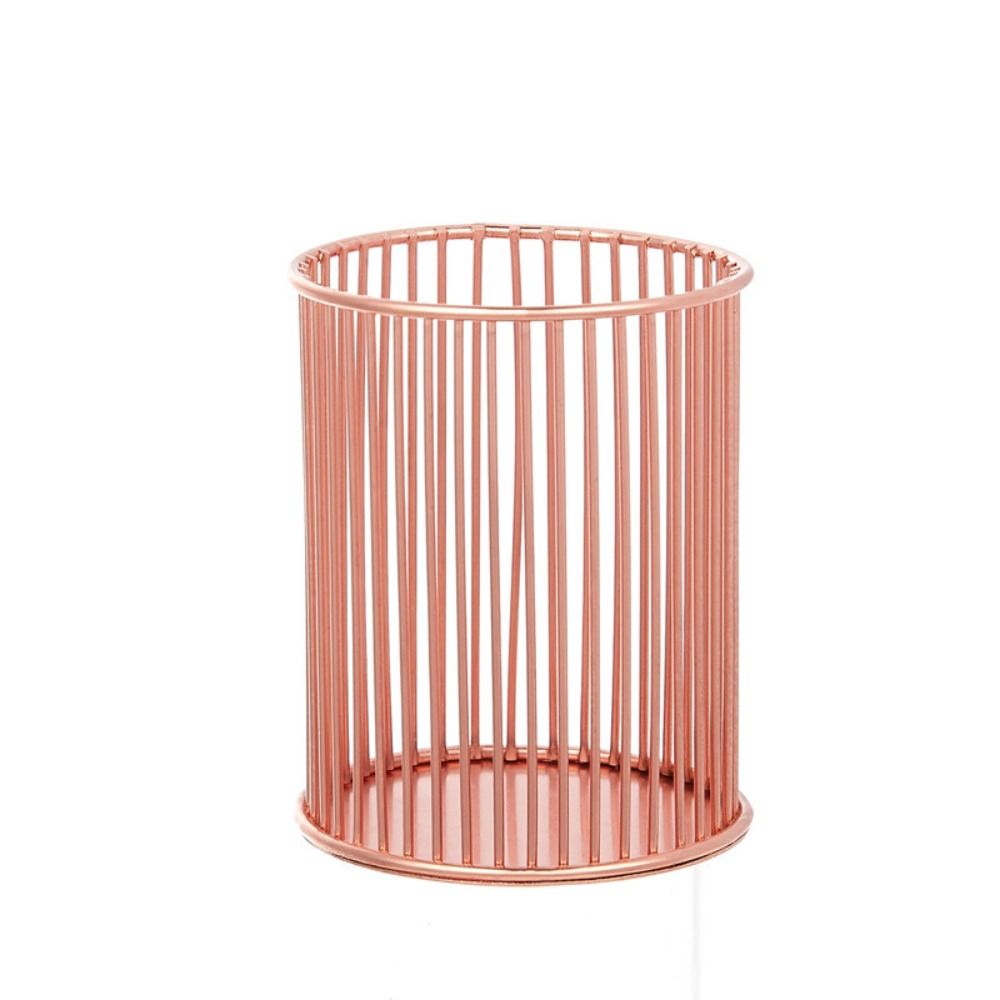 Metal Pen Holder Scandinavian Style Office Storage Exquisite Cosmetic Brush Storage Bucket
