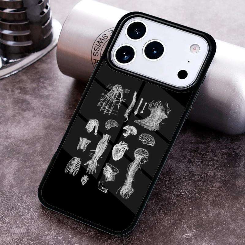 Медицинский Чехол для Телефона с Анатомией Человека для iPhone 17 16 15 Pro Max Air 14 13 12 11 Plus Ударопрочный Чехол Capa