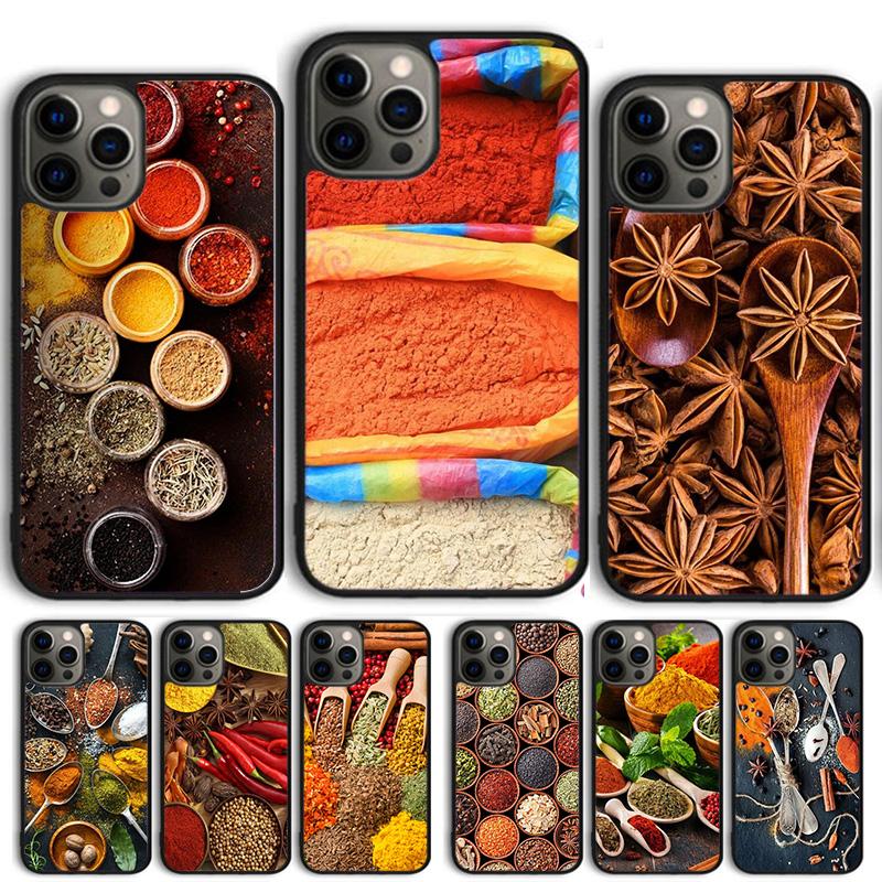 Spices Seasoning Cooking Chef Phone Case Cover For iPhone 17 Air 15 16 14 13 12 Pro Max 11 Pro Max Plus Coque