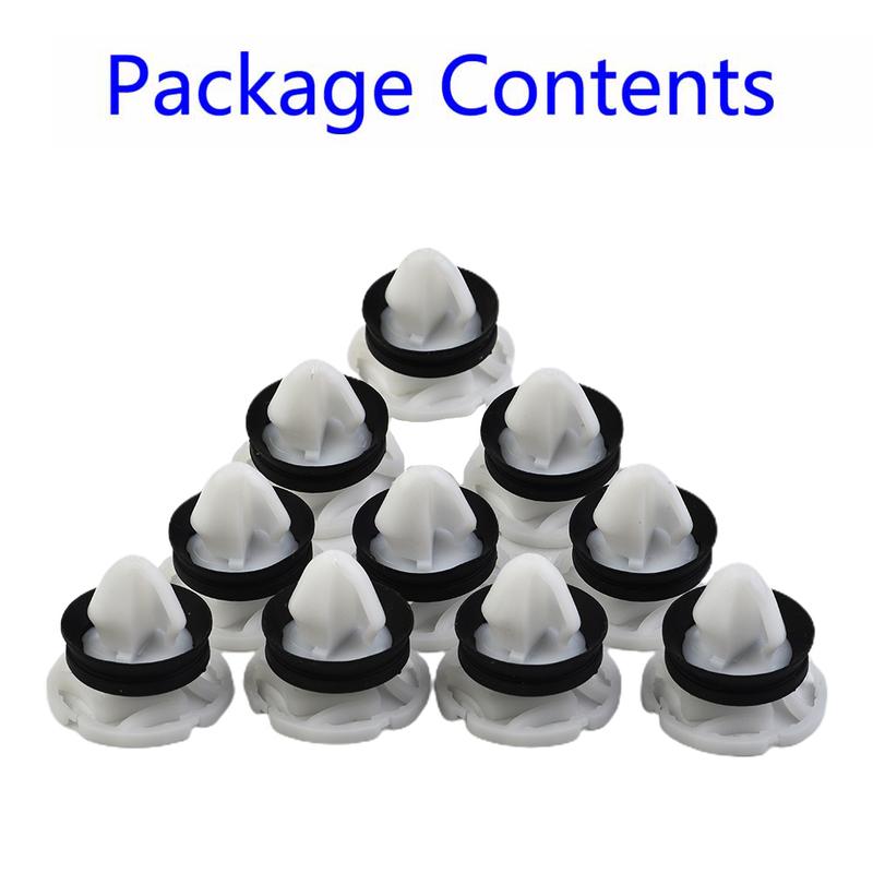 10pcs Door Trim Panel Mounting Clips 7703077476 For Renault White Nylon Car Interior Door Panel Card Trim Fastener Clips