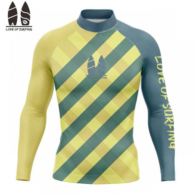 Mens Long Sleeve Quick-Dry Rash Guard Surfing Swimming Diving UV Protection Athletic Fit
