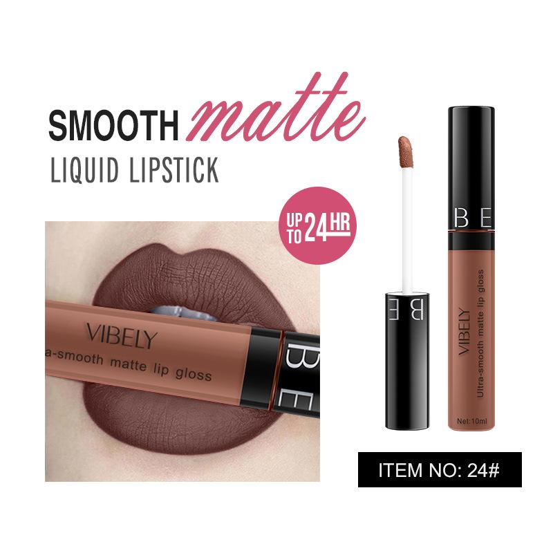 VIBELY Makeup Matte Anti-Stick Lip Glaze Несмываемая долговечная жидкая губная помада