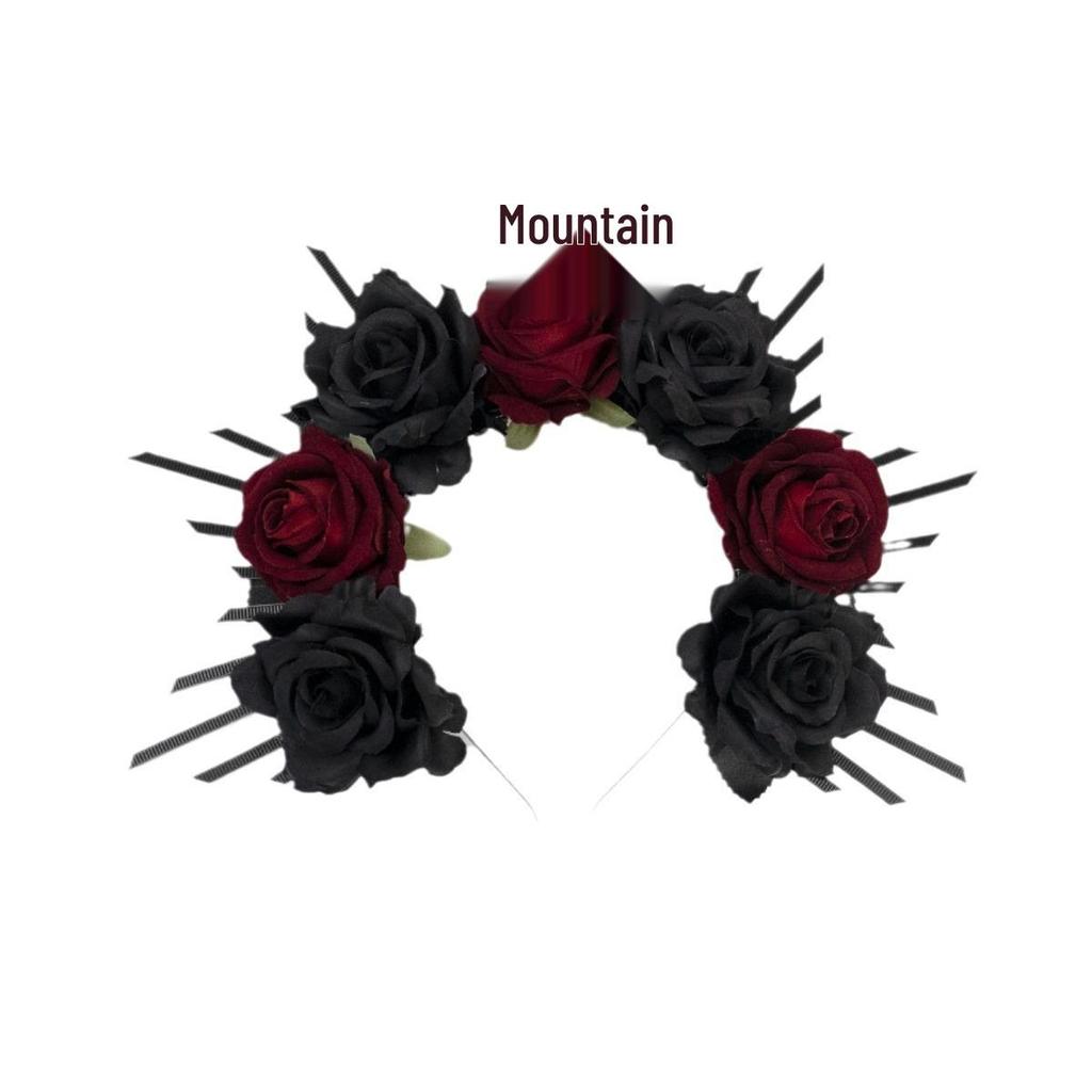 Готическая темная тиара-нимб из роз для Хэллоуина и Дня мертвых