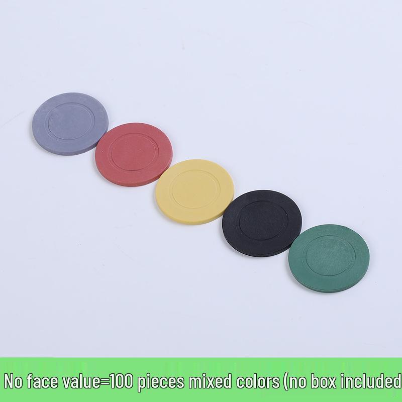 Коробка 100 пластиковых фишек для карточных игр: Баккара, Маджонг, Покер