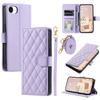 For iPhone 16e Wallet Case Rhombus Grid PU Leather Phone Cover