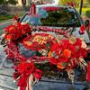 Bridal Car Decoration Set: Suction Cup Flower & Pull Flowers for Wedding Cars