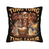 Tung Tung Tung Sahur Funny Meme Pillow Case  Graphic Pillow Cover For Wedding Party Home Decor Cute Funny Pillowcases
