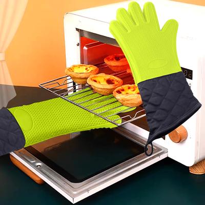 (SU)Кухонные перчатки для гриля Силиконовые нескользящие кухонные перчатки для приготовления барбекю