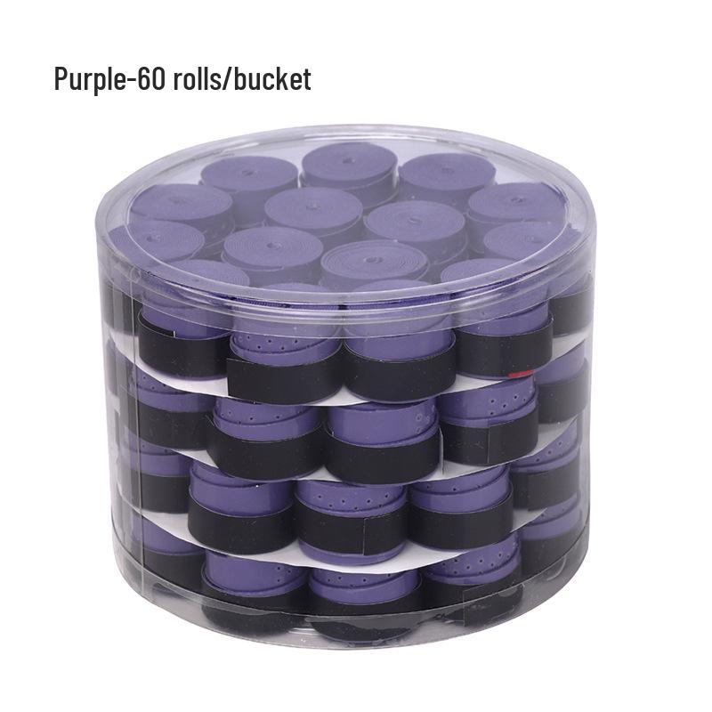 Elastic Perforated PU Leather Overgrip for Badminton, Tennis & Table Tennis Rackets, Fishing Rods with Ribbed Sweatband