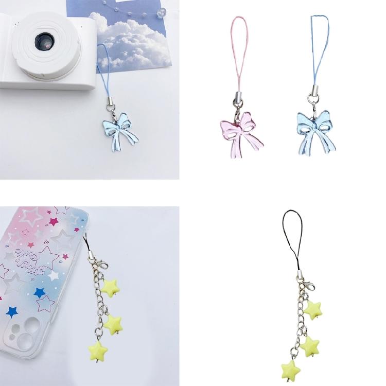 Fashionable Star Phone Pendant Stylish Bag Accessory Cute Bowknot Phone Lanyard