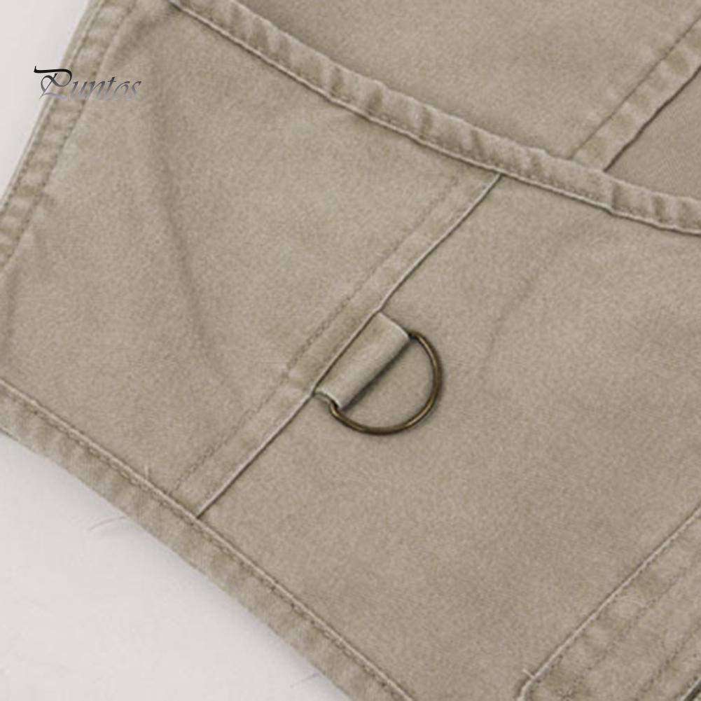 Puntos Men Multi Pocket Waistcoat Plus Size Outdoor Shooting Fishing Hiking Vest Jacket