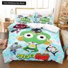 3D Kawaii Cartoons Bed Sheet Keroro Frog Bedding Set Single Twin Full Queen King Size Bed Set Adult Kid Bedroom Duvet Cover Sets