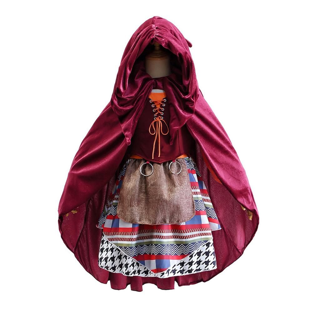 Хэллоуин Детский Костюм для Ролевых Игр Плащ-Накидка Платье Комплект Девочки Праздничная Сценическая Одежда Косплей Наряд