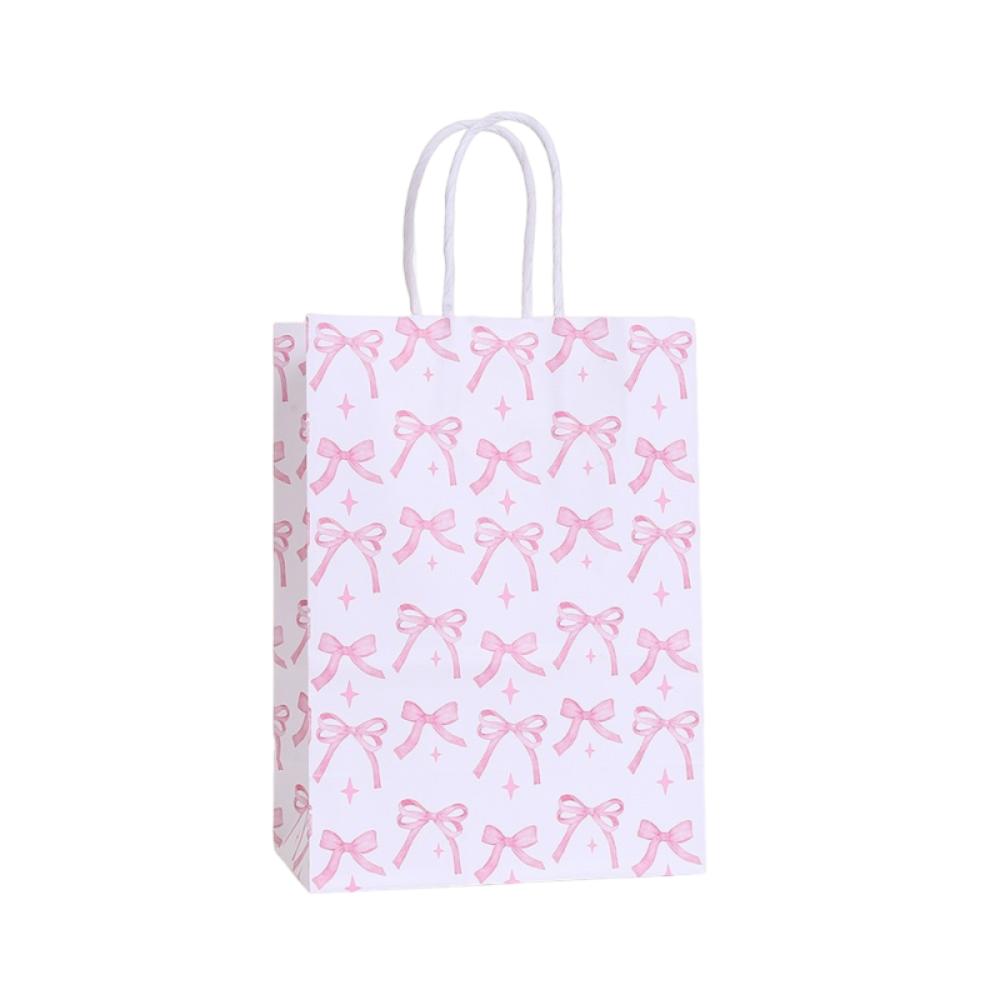 12Pcs Party Supplies Sweet Gift Packing Bag Paper Portable Present Wrap Bag Reusable Thickened Party Favor Bags Celebration