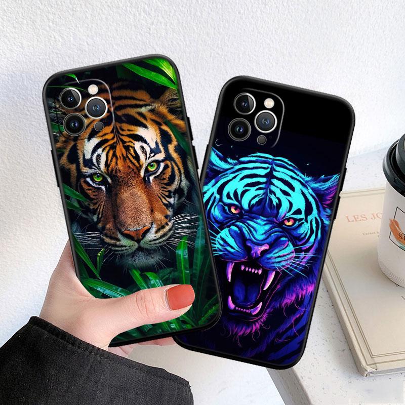 FM3 Животное Волк Тигр Лев Мягкий Чехол для Телефона для iPhone 16 15 14 13 12 Pro Max Plus Mini