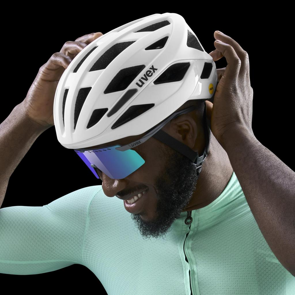 Спортивные солнцезащитные очки UV400 Зеркальные линзы Pace Stage Серые матовые [Uvex] Антизапотевающие Для велоспорта/бега/активного отдыха