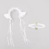 A Handmade Olita Accessory Fox Ears Cat Ears Headband Lace Bow Bell Collar Set
