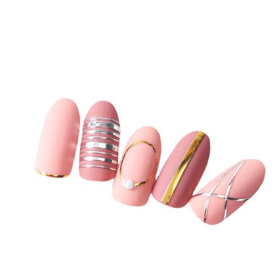 Лента для ногтей в форме полумесяца с 3D-эффектом, ультратонкая, розово-золотая, с полосками, линии для дизайна маникюра