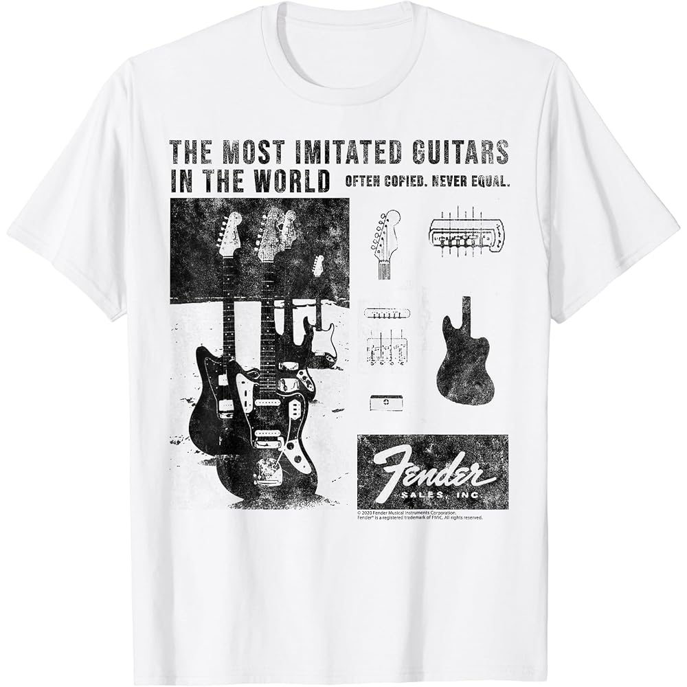 Футболка Fender Самые Копируемые Гитары в Мире