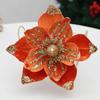 21cm Fake Christmas Flowers Sequin 3D Simulation Magnolia  Wedding Party Decoration