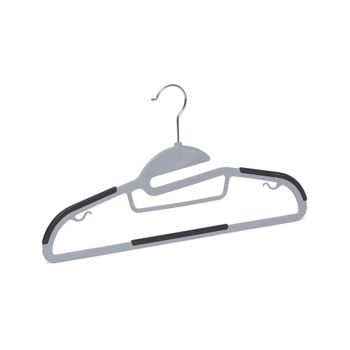 Basic Hangers, 50-Pack, Non-Slip, Rubber-Coated, Gray