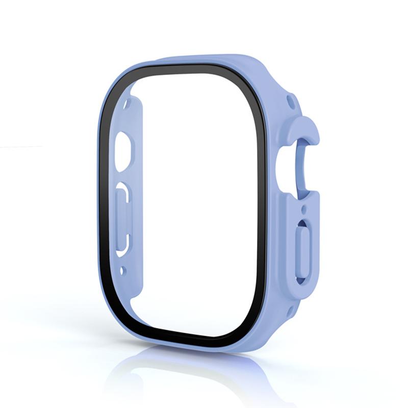 Ремешок + чехол для Apple Watch Ultra 49 мм, ремешок для умных часов, бампер для ПК + защитная пленка для экрана, закаленная крышка, аксессуары для ремешков серии iwatch