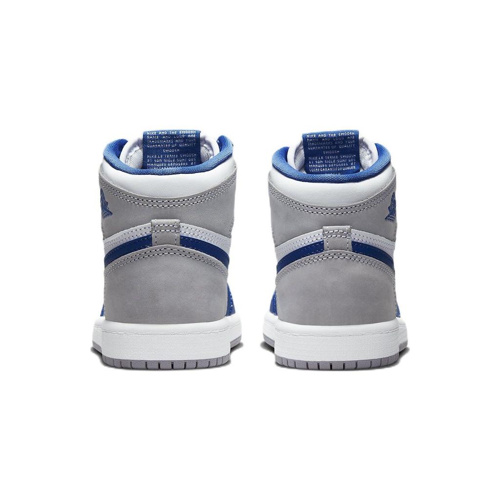 Детские кроссовки Air Jordan 1 Retro High OG PS True Blue Белый цементно-серый FD1412-410