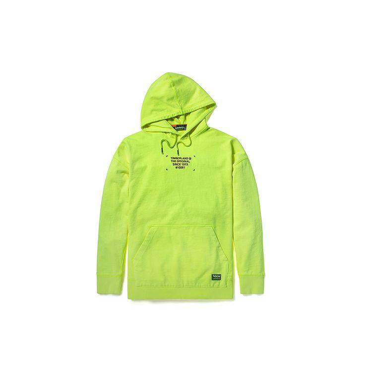Timberland Letter Embroidered Sports Hoodie Men Hoodies Bright-Yellow A2DXU-BH4