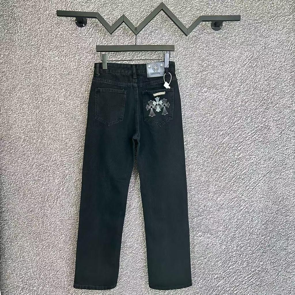 9930 CHROME HEARTS Мужские и женские модные джинсы в американском стиле с тканевыми нашивками, повседневные и модные брюки в стиле хай-стрит