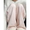 Pink Wide Leg Pants for Women Straight Cut Casual Comfortable Trousers