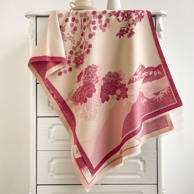 Женский шарф осень-зима новый пейзажный хризантема высококачественный шарф с дорожной шалью