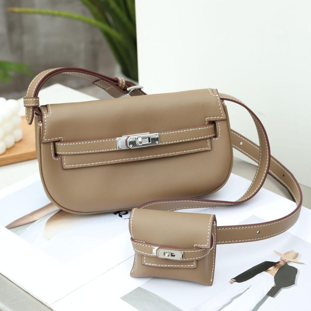 Женская сумка-мессенджер Twin Dumpling из натуральной кожи высшего качества: Модная сумка-седло, универсальная сумка через плечо, нагрудная и поясная сумка