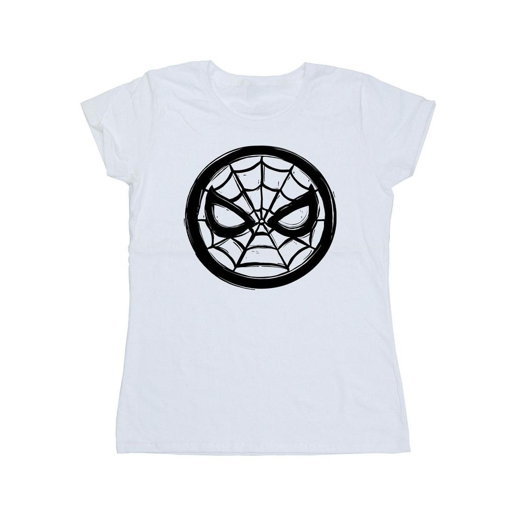 Marvel Женская/дамская хлопковая футболка с логотипом Человека-паука на груди