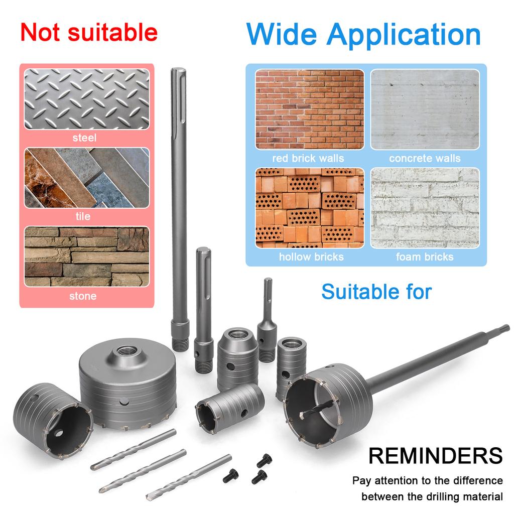 16 шт. Электрический молоток сверла для отверстий в стенах карбидные сверла для отверстий в кирпичной стене воздушные сверла