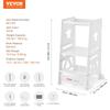 Tower Step Stool for Toddlers Kids 3-Level Height Adjustable 350LBS White