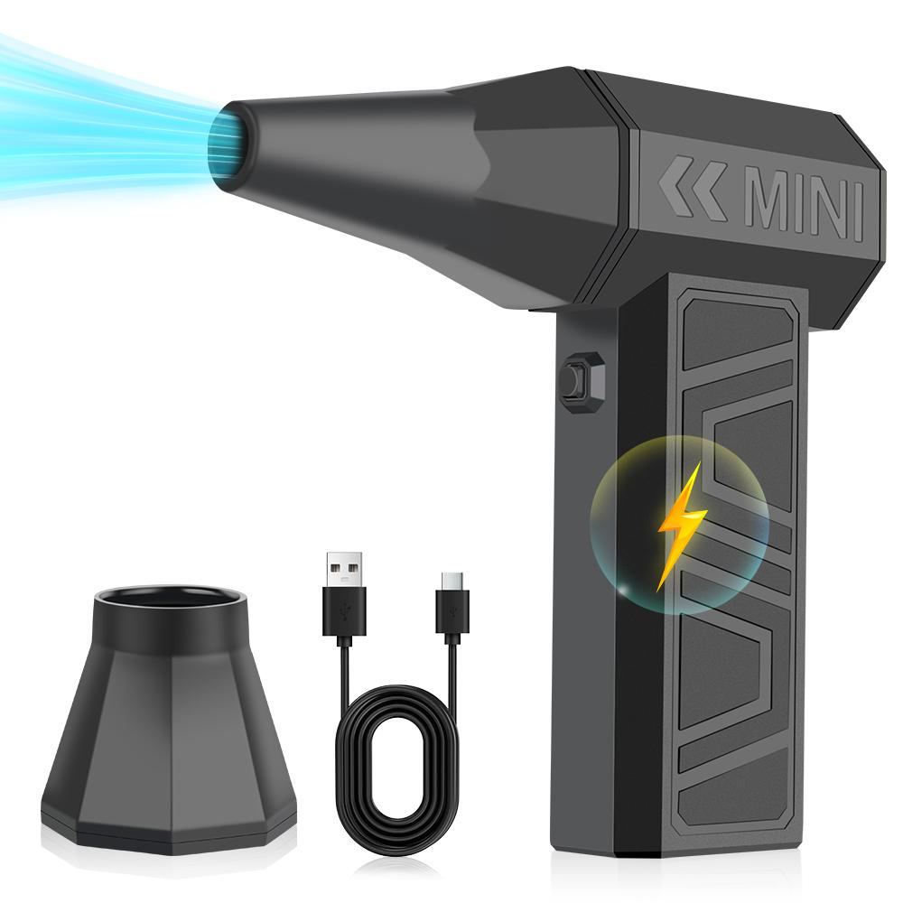 Турбовентилятор Электрический воздуходув 4 регулируемые скорости Обдув автомобиля Снег Очистка Воздуходув Инструменты 130000 об/мин Портативный Зарядка Type-C