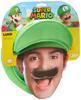 Disguise Cosplay Luigi Adult Hat Mustache Unisex Green &
