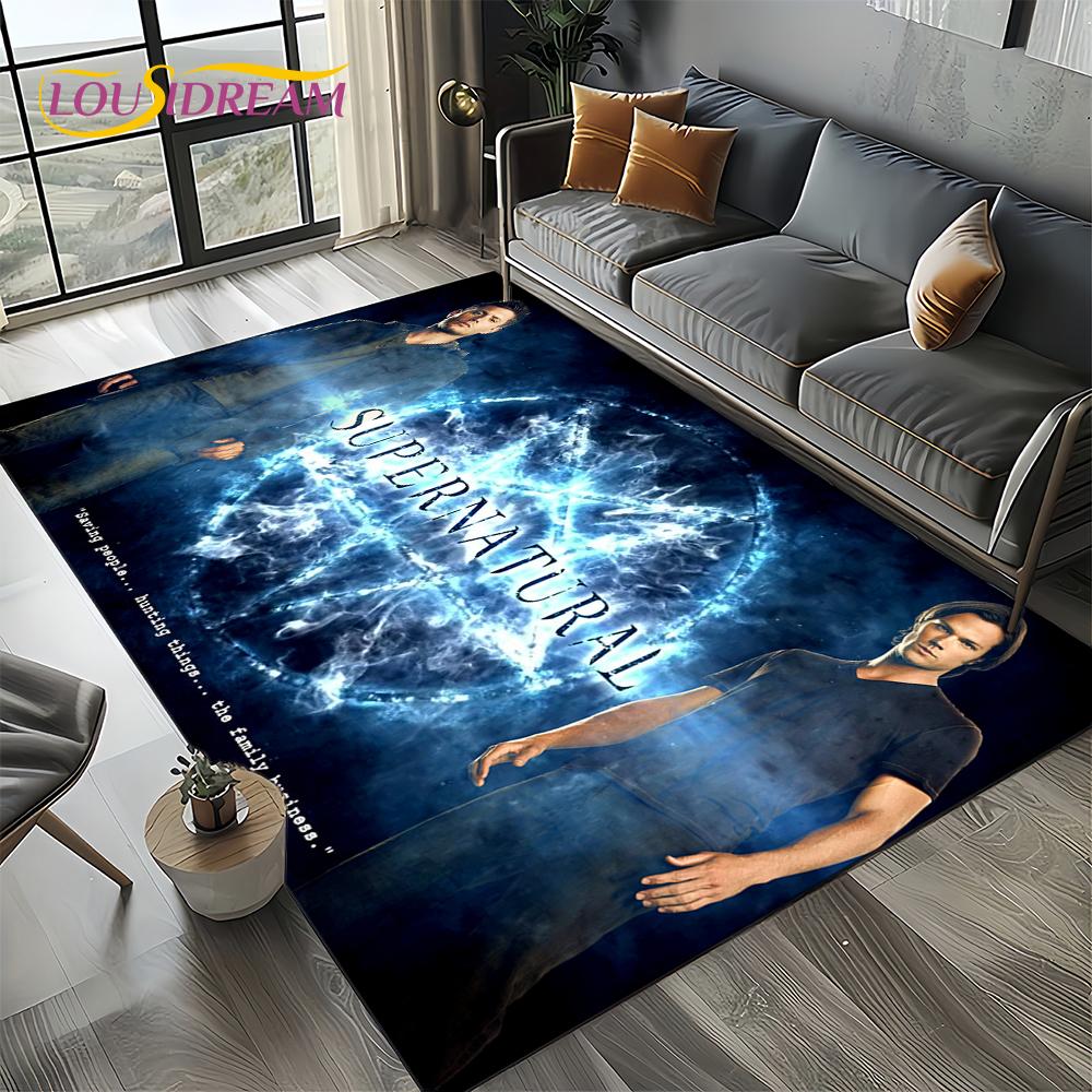 3D SPN Сверхъестественное Знак Дин Сэм Ковер Коврик для Гостиной Спальни Дома Декорация Дивана, Коврик для Игровой Зоны Детей Нескользящий Напольный Коврик