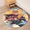 Demon Slayer Printed Round Rug Carpet Chair Rug Area Rug Entryway Doormats,for Office Chair Living Room Bedroom Kitchen Room.